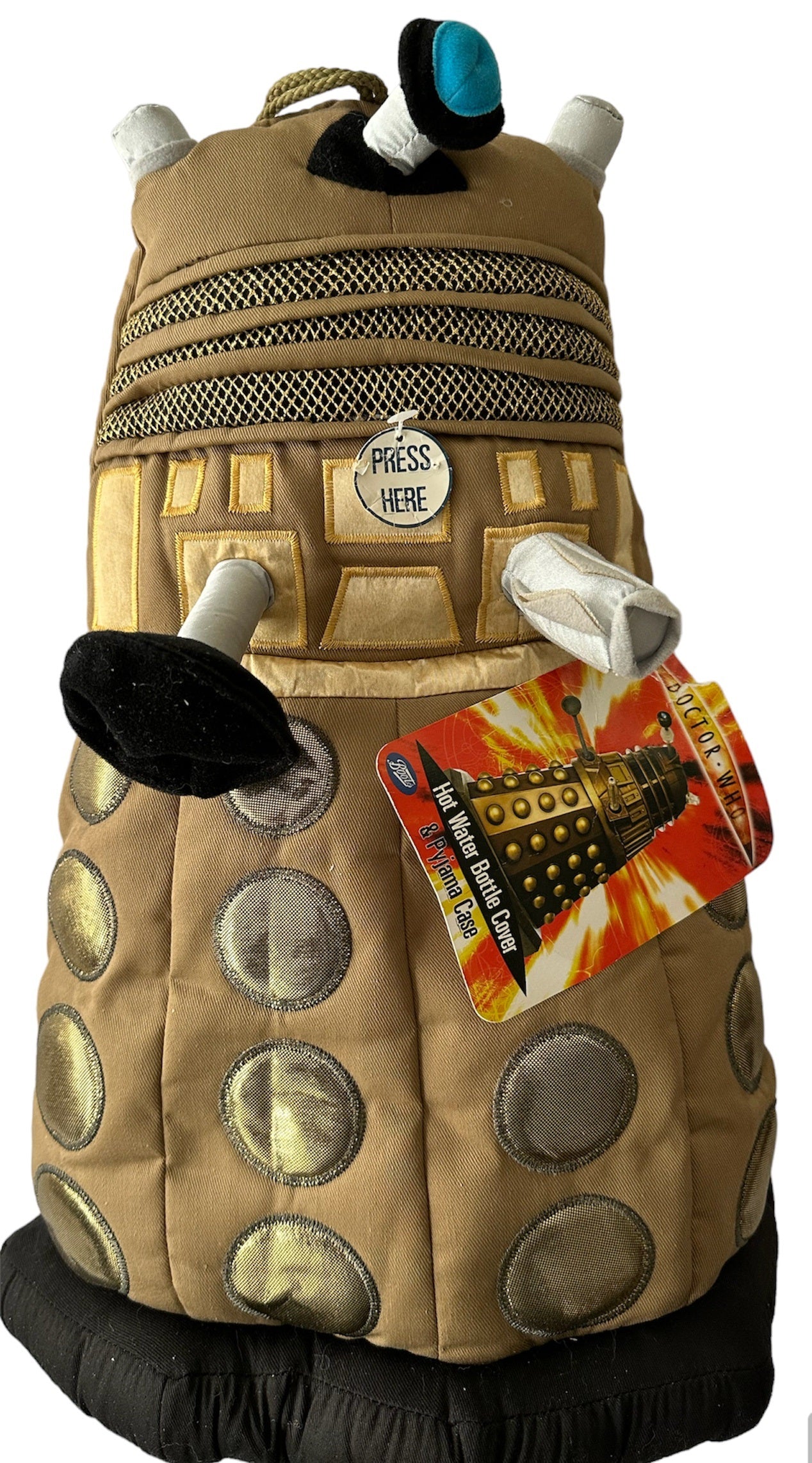Vintage 2005 Doctor Who Talking Dalek Hot Water Bottle Cover And Pyjama Case - Brand New Factory Sealed Shop Stock Room Find