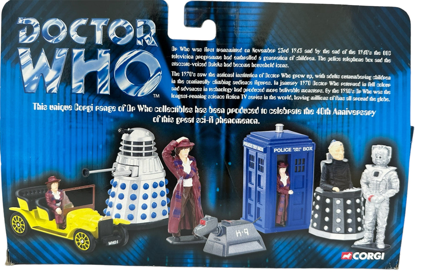 Vintage Corgi 2004 Dr Who - The 4th Doctor In The Tardis, Davros, Cybermen & The 4th Dr Four Piece Collectors Diecast Figures Box Set - Brand New Shop Stock Room Find