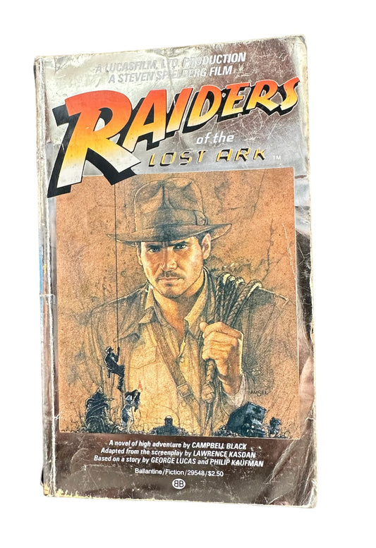 Vintage 1981 Raiders Of The Lost Arc Paperback Novel Book Adapted From The Screenplay And Based On The Movie