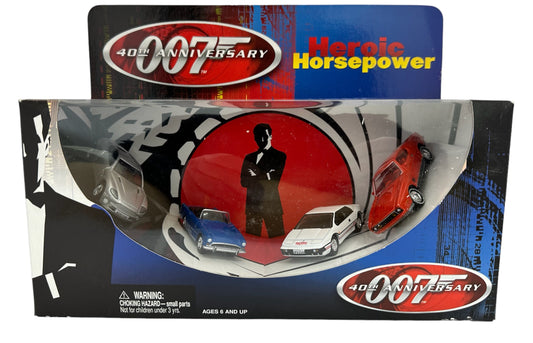 Vintage 2002 Johnny Lightning James Bond 40th Anniversary Heroic Horsepower 1:64 Scale Die-Cast Models Four Pack Set - Brand New Shop Stock Room Find
