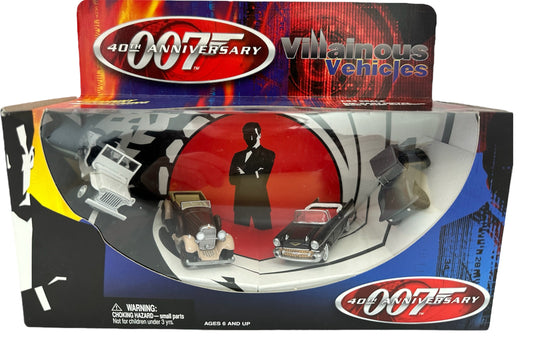 Vintage 2002 Johnny Lightning James Bond 40th Anniversary Villainous Vehicles 1:64 Scale Die-Cast Models Four Pack Set - Brand New Shop Stock Room Find
