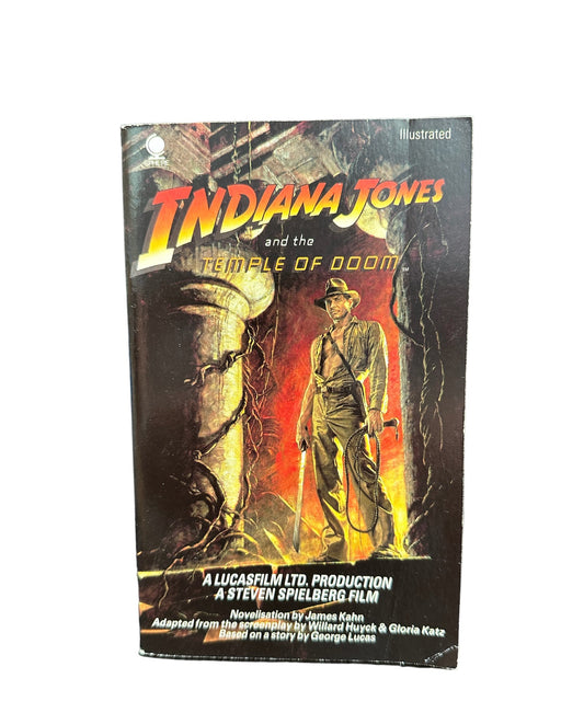 Vintage 1984 Indiana Jones And The Temple Of Doom Paperback Novel Based On The Steven Spielberg Film - Novelisation By James Kahn - Former Shop Stock