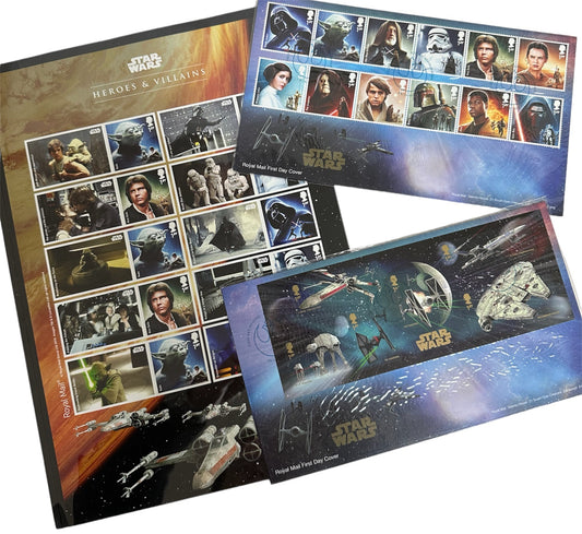 Vintage 2015 Star Wars Saga Heroes & Villains Limited Edition Royal Mails First Day Cover - Set of Two Covers With Display Card Shop Stock Room Find