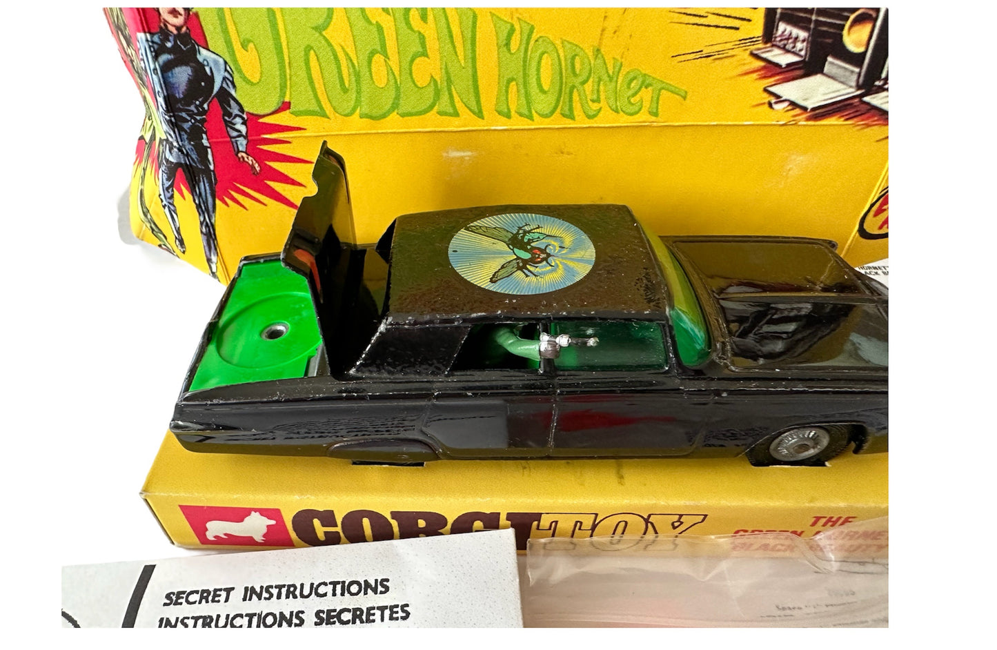 Vintage Corgis 1966 The Green Hornet Black Beauty Crime Fighting Car Diecast Model No. 268 - Fantastic Condition With Display Plinth And Box