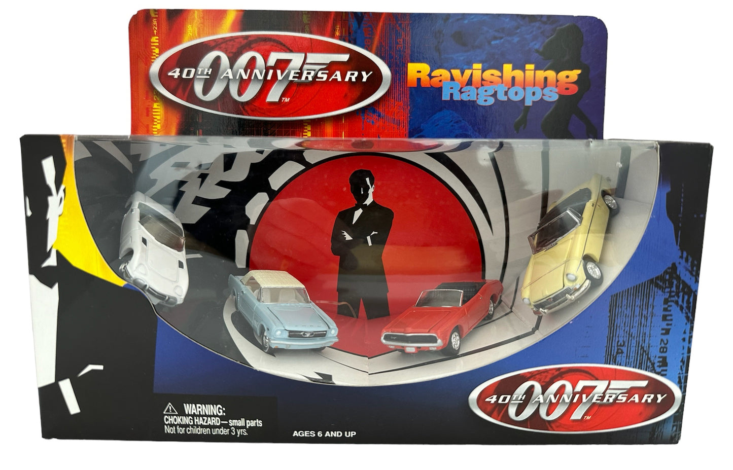 Vintage 2002 Johnny Lightning James Bond 40th Anniversary Ravishing Ragtops 1:64 Scale Die-Cast Models Four Pack Set - Brand New Shop Stock Room Find