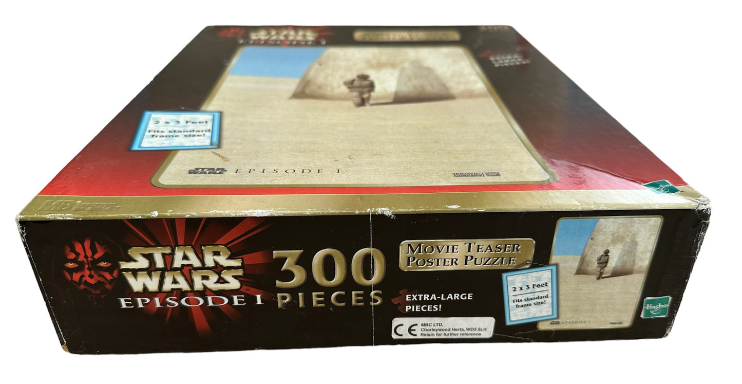 Vintage 1999 Star Wars Episode 1 Movie Teaser Poster Puzzle - 300 Piece Fully Interlocking Jigsaw Puzzle - Brand New Factory Sealed Shop Stock Room Find
