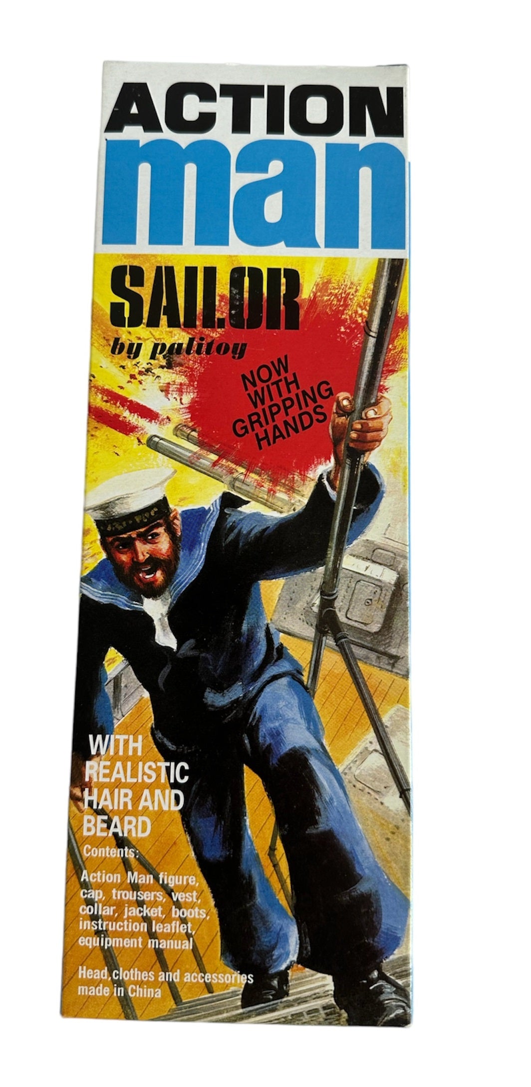 Vintage 2006 Action Man 40th Anniversary - Sailor With Gripping Hands -12 Inch Action Figure With Realistic Brown Hair And Beard - In The Original Box - Shop Stock Room Find