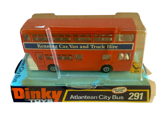 Vintage 1974 Dinky Die Cast Toys No. 291 Atlantean City Double Decker Bus 1/43 Scale Replica Vehicle In The Original Packaging - Shop Stock Room Find
