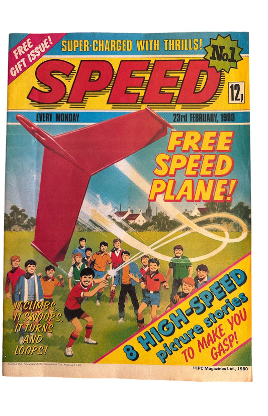 Vintage 1980 Speed Comic Issue No. 1 23rd February 1980 Fantastic First Issue - Fantastic Condition Very Very Rare (No Free Gift) - Former Shop Stock