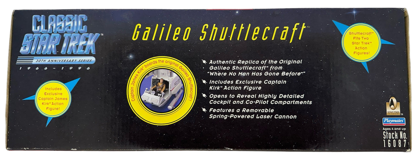 Vintage Playmates 1996 Classic Star 30th Anniversary Trek Galileo Shuttlecraft With Exclusive Captain Kirk Action Figure - Brand New Factory Sealed Shop Stock Room Find