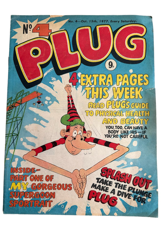 Vintage 1977 Plug Comic Issue No. 4 Very Very Rare. Released by DC Thompson on October 4th 1977 and is issue number 4 in the weekly Comic series