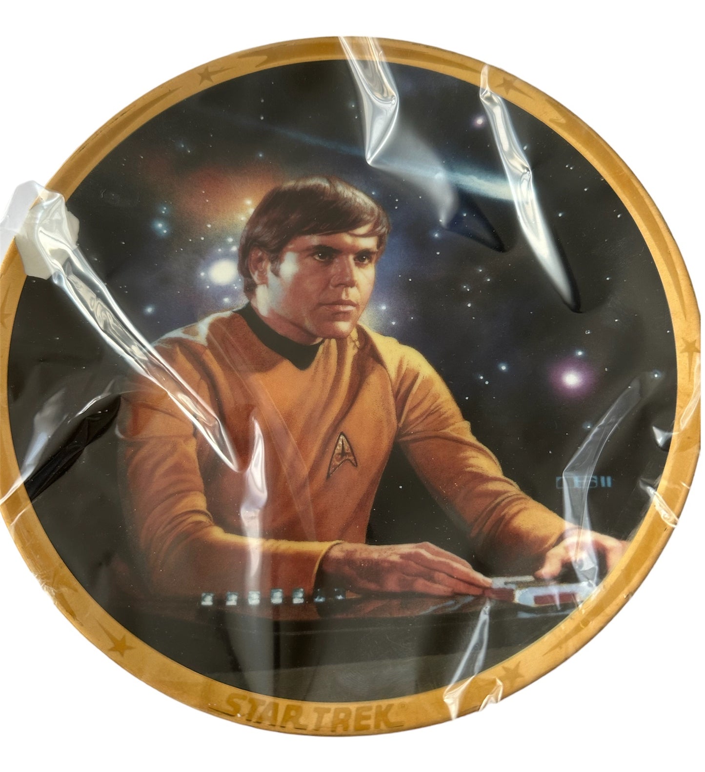 Vintage 1991 Star Trek The Original Series Pavel Chekov 25th Anniversary Commemorative Plate - Damage To Edge Of Rim