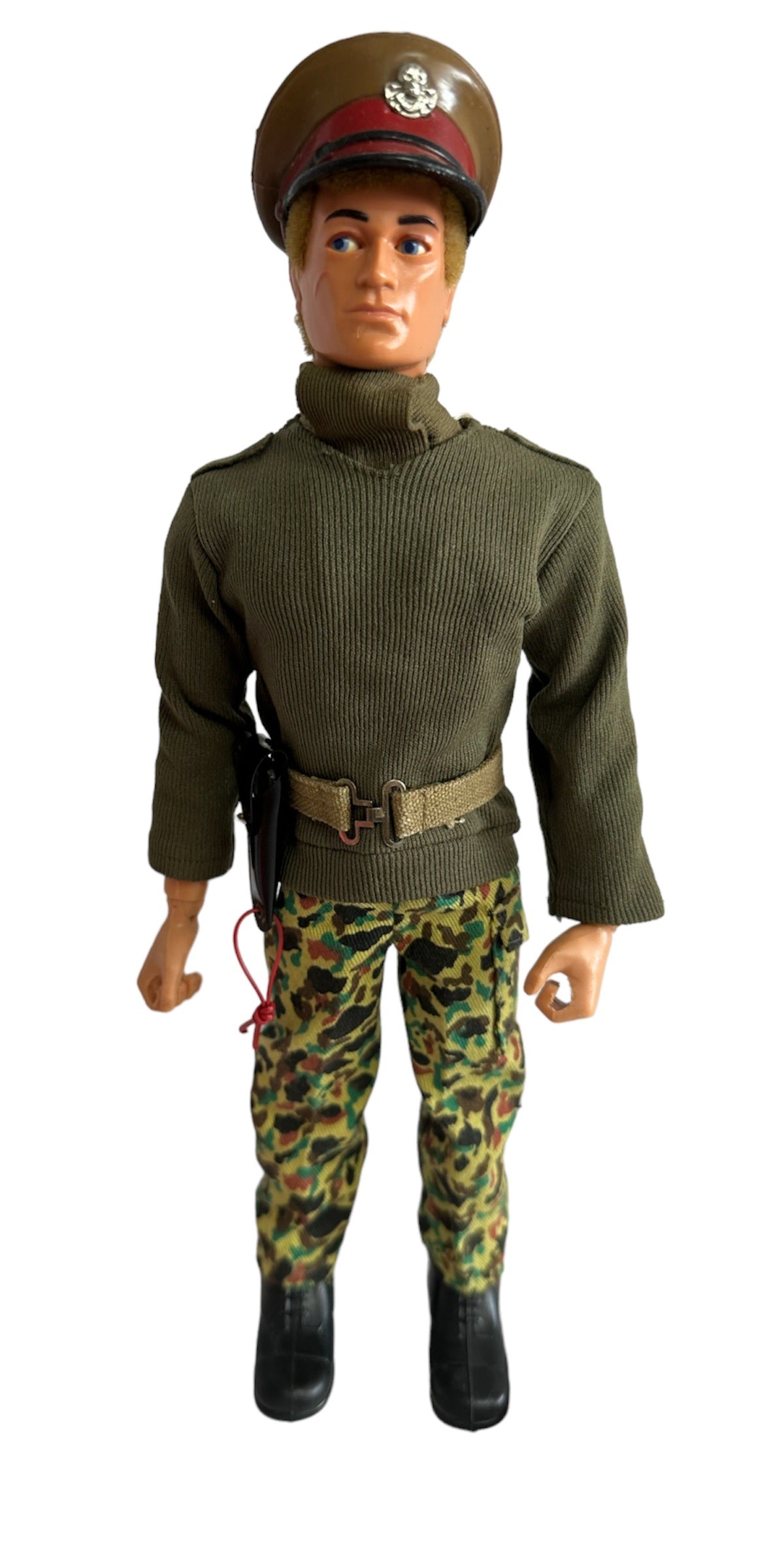 Vintage 1975 Action Man - Talking Commander - The Leader Of The Action Man Team - 12 Inch Blue Pants Action Figure With Realistic Blonde Hair, Eagle Eyes And Gripping Hands -  In A Reproduction Box