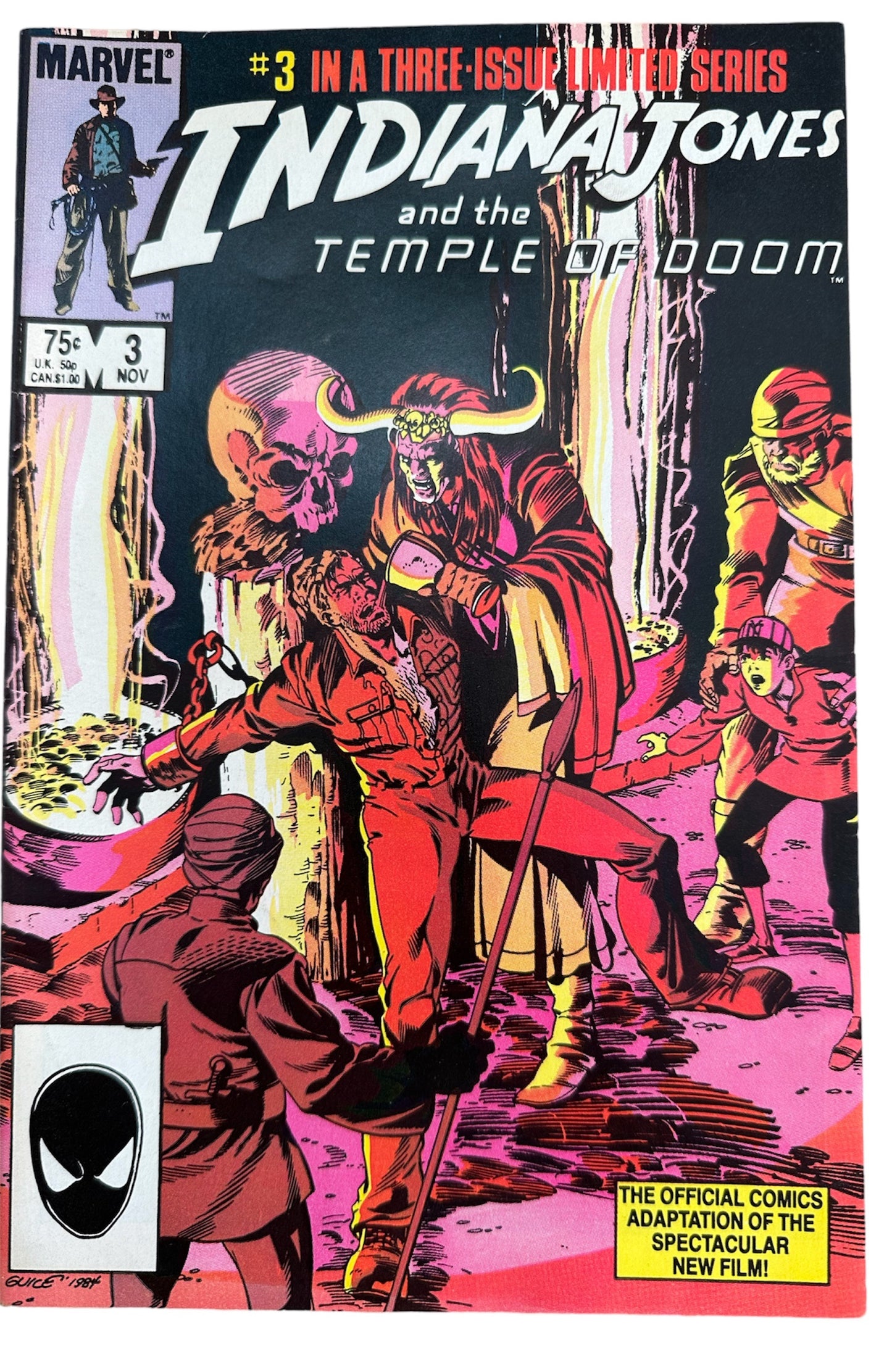 Vintage Marvel 1984 Indiana Jones And The Temple Of Doom Comic Adaptation Of The Movie Part 3 In A Three Issue Limited Series Former Shop Stock