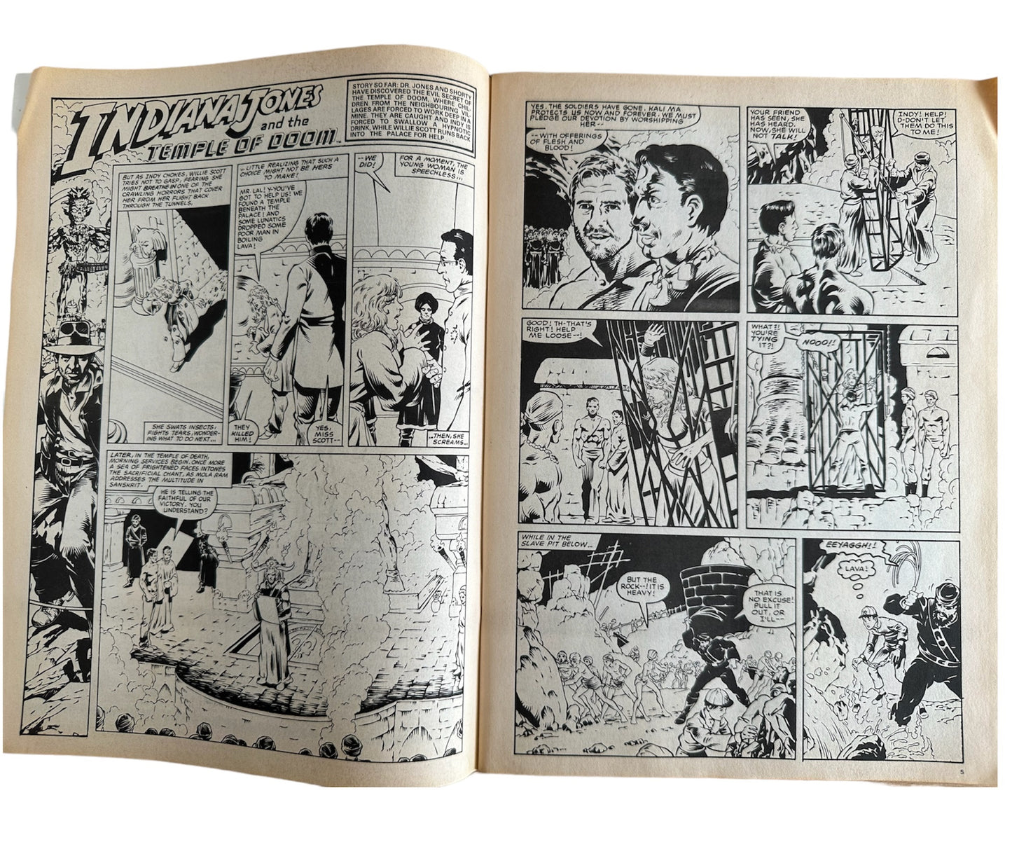 Vintage Marvel UK 1984 Indiana Jones Comic Issue No. 1 Featuring The Temple Of Doom & The Further Adventures Of - Complete With Free Gift - Shop Stock Room Find