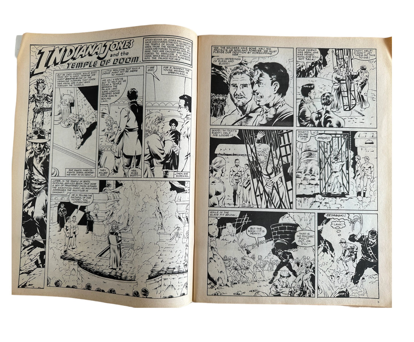 Vintage Marvel UK 1984 Indiana Jones Comic Issue No. 3 Featuring The Temple Of Doom & The Further Adventures Of - Complete With Free Gift - Shop Stock Room Find