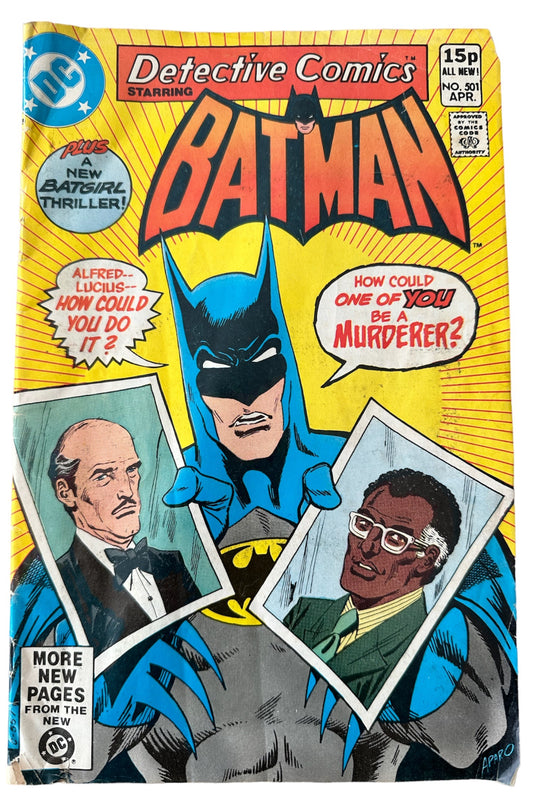 Vintage 1981 DC Detective Comics Issue Number 501 Starring Batman Plus A Batgirl Thriller Story - Very Good Condition Vintage Comic