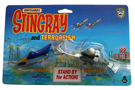 Vintage Matchbox 1992 Gerry Andersons Stingray - Stingray And Terrorfish Diecast Mini Vehicles - Brand New Factory Sealed Shop Stock Room Find