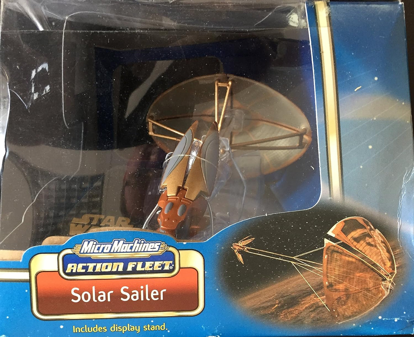 Vintage 2002 Star Wars Micro Machines Action Fleet Solar Sailer with Display Stand - Shop Stock Room Find