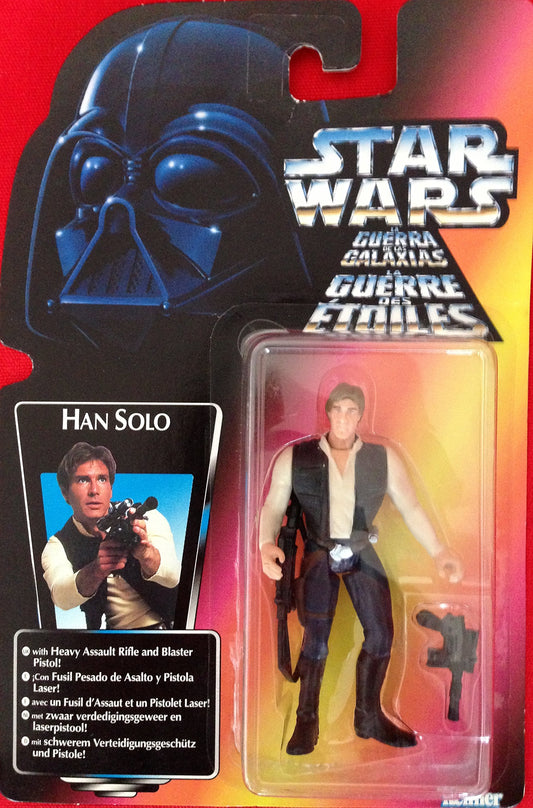 Vintage 1995 Star Wars The Power Of The Force Red Card Han Solo Action Figure - Brand New Factory Sealed Shop Stock Room Find