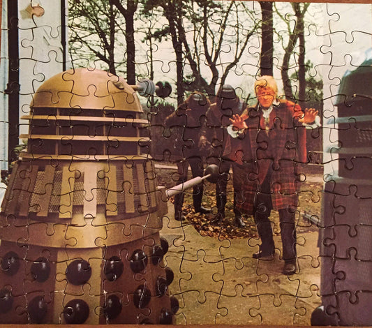 Vintage 1972 Doctor Dr Who - Pleasure Products 100 Piece Jigsaw Puzzle Number 3, Dr Who (Jon Pertwee) And The Daleks With The Ogrons - Fantastic Condition - 100% Complete - In The Original Box