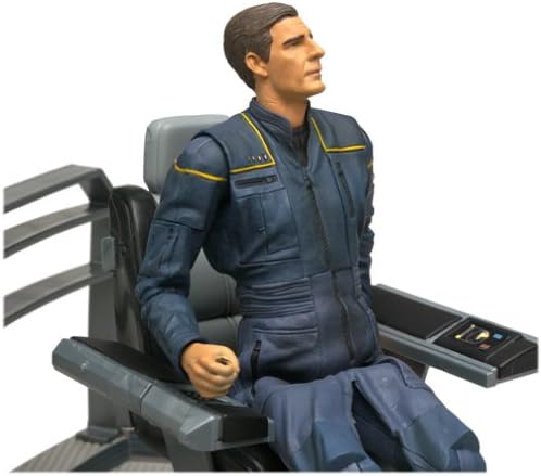 Vintage Art Asylum 2002 Star Trek Enterprise Broken Bow Deluxe Captain Jonathan Archer Action Figure With Enterprise NX-01 Electronic Bridge Base & Captains Chair - Factory Sealed Shop Stock Room Find