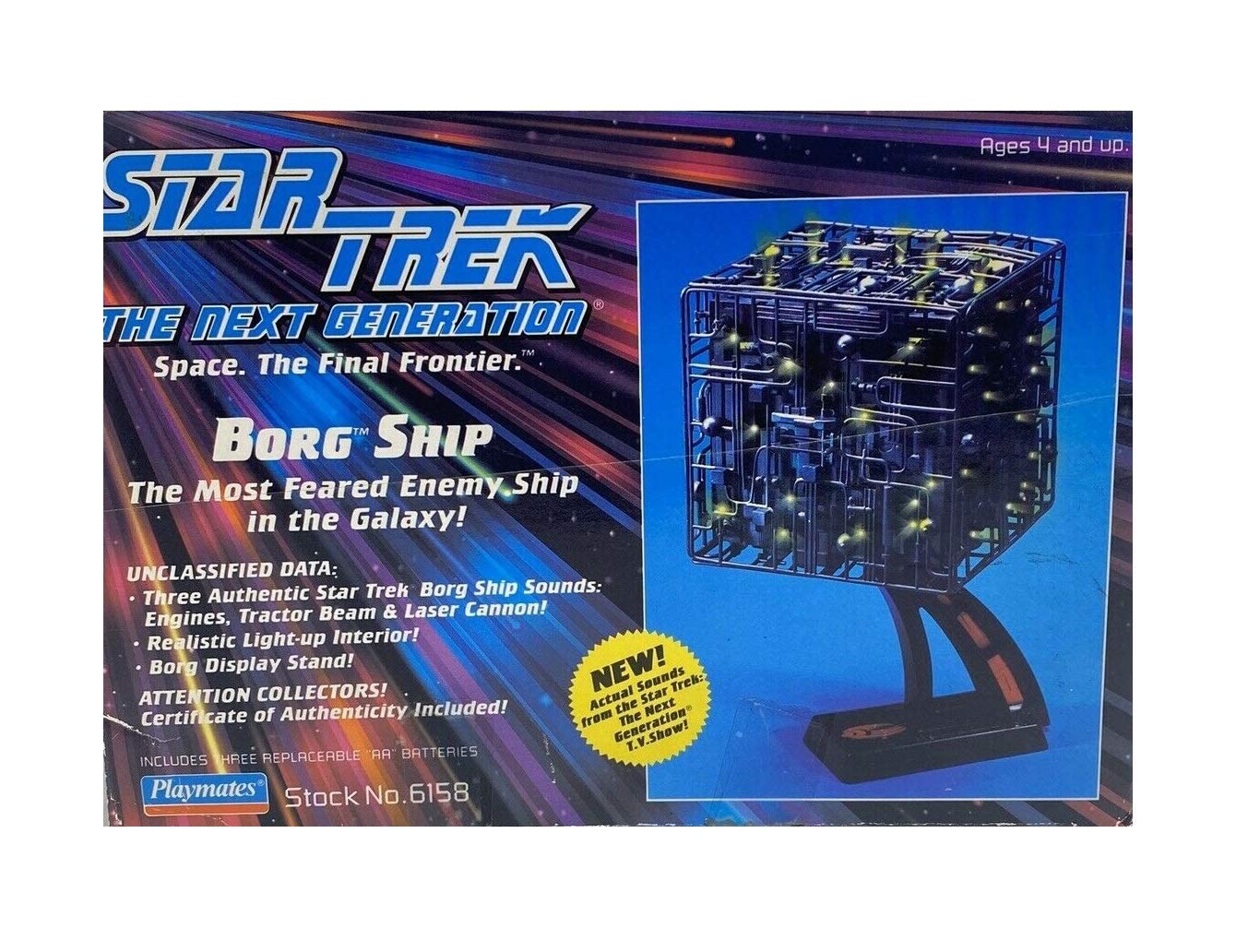 Vintage Playmates 1994 Star Trek The Next Generation Electronic Borg Cube Ship - Factory Sealed Shop Stock Room Find