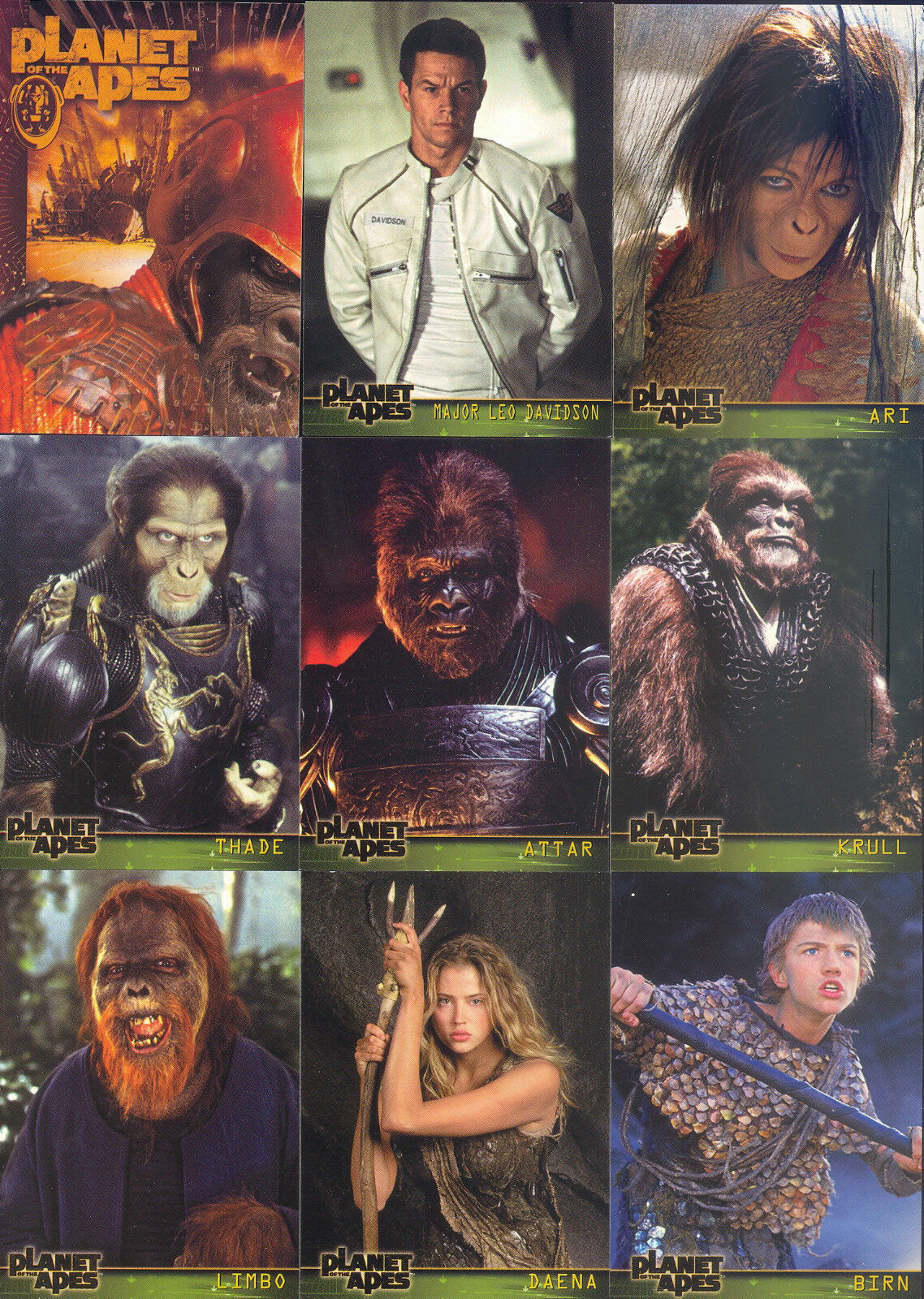 Vintage Topps 2001 Planet Of The Apes The Movie Basic Trading Card Set / Collector Cards 90 Card Base Set Sealed In Pack - Former Shop Stock