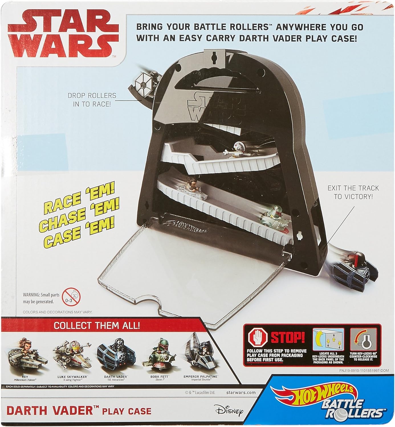 Mattel 2017 Star Wars Hot Wheels Battle Rollers - Darth Vader Play Case With Exclusive Darth Vader Tie Fighter Battle Roller - Brand New Factory Sealed Shop Stock Room Find