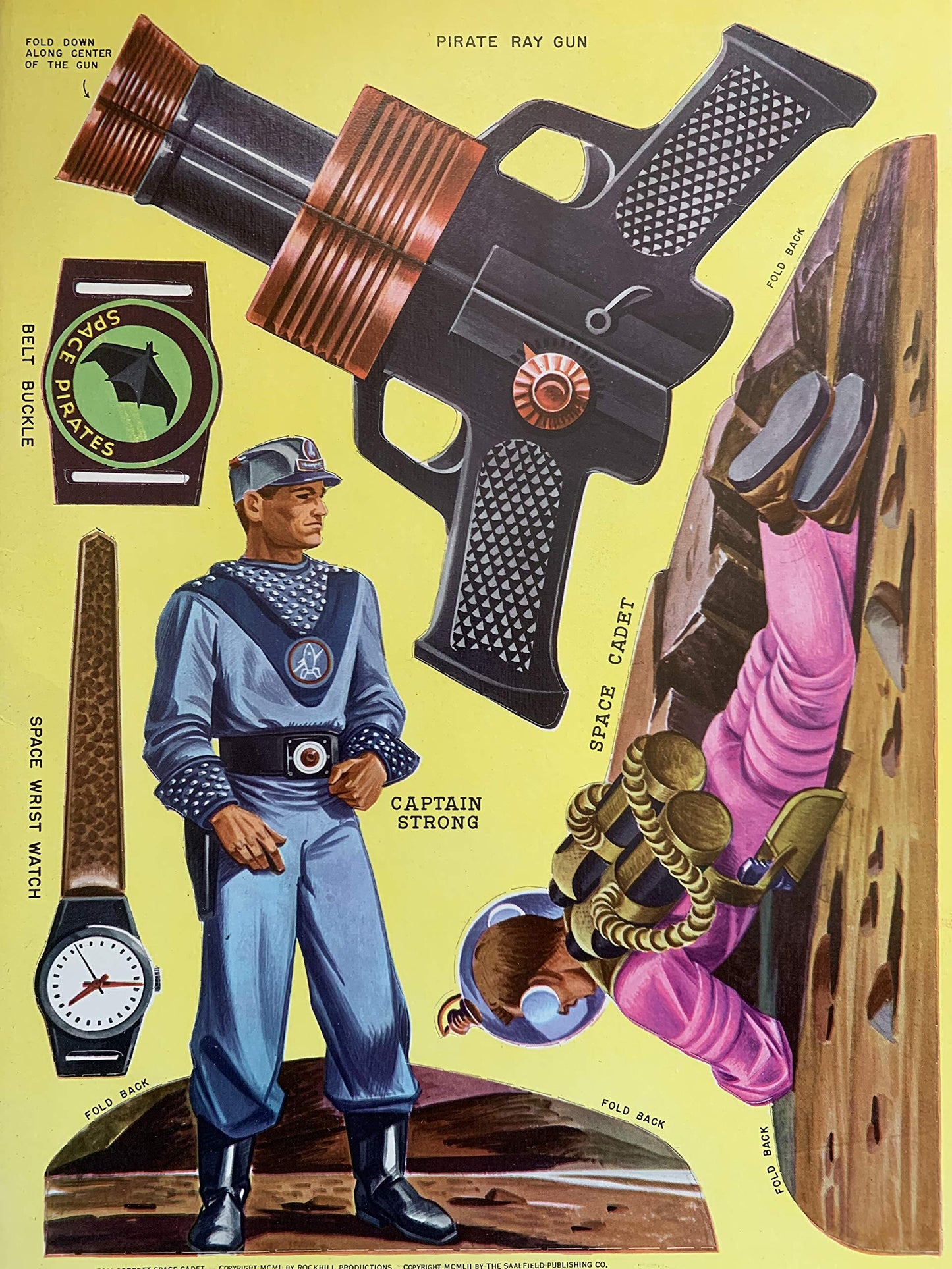 Vintage 1952 Tom Corbett Space Cadet Push Outs Book Of Stand-Ups, Ships and Gadgets - Unused Shop Stock Room Find - Ultra Ultra Rare