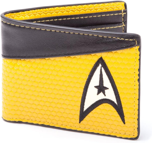 Vintage Biofold 2014 Star Trek The Original Series Bi-Fold Yellow Command Logo Wallet - Brand New Unsold Former Shop Stock