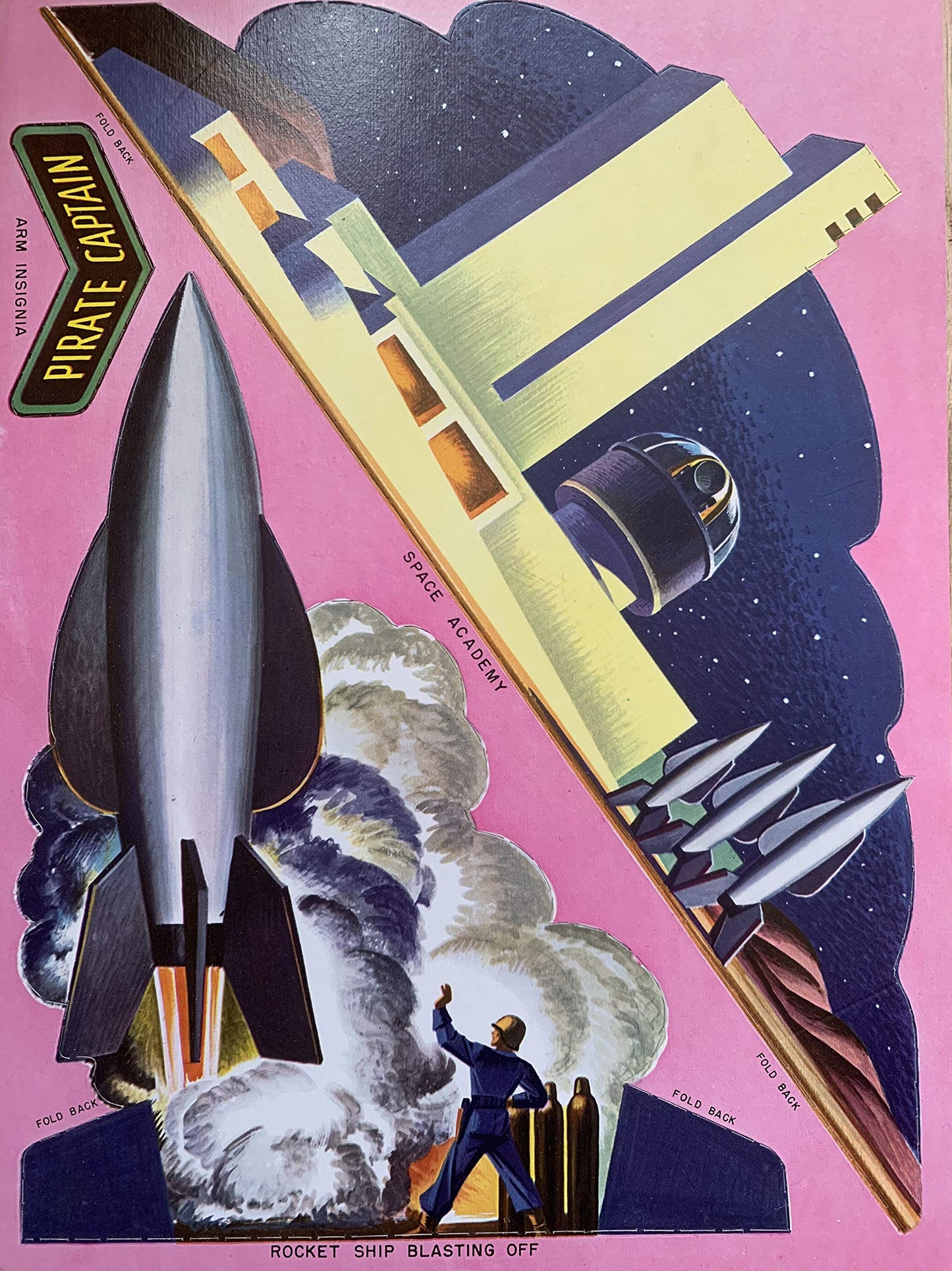 Vintage 1952 Tom Corbett Space Cadet Push Outs Book Of Stand-Ups, Ships and Gadgets - Unused Shop Stock Room Find - Ultra Ultra Rare
