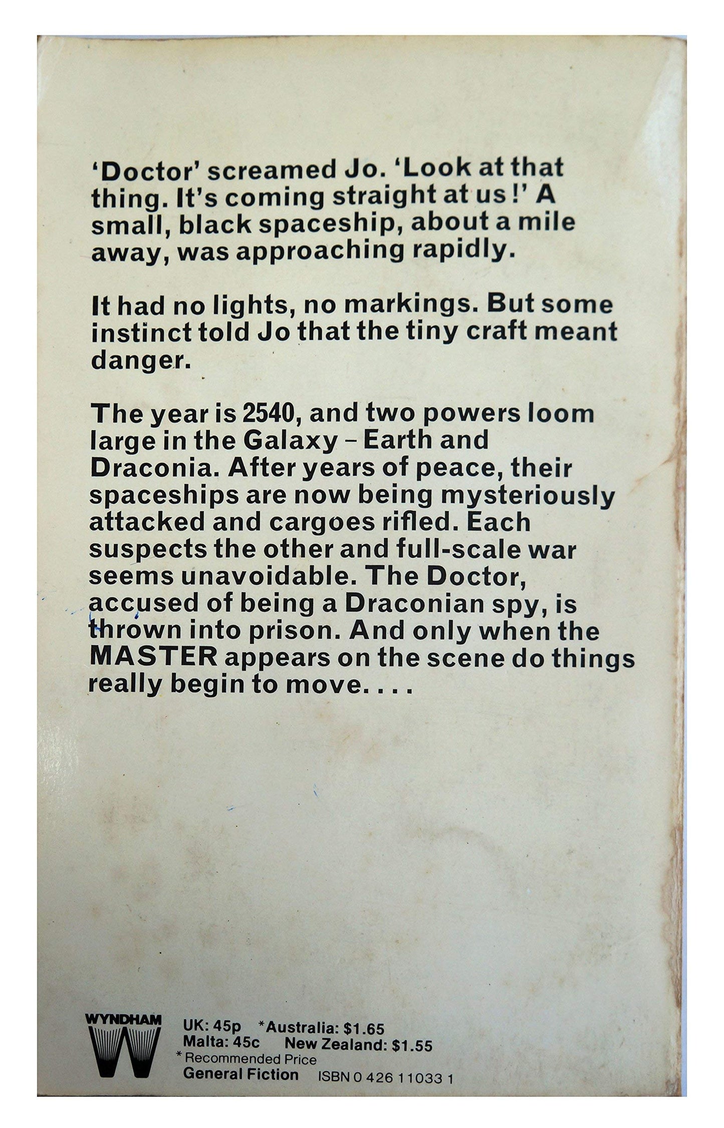 Vintage 1976 Doctor Who And The Space War Target Paperback Novel Book First Edition By Malcombe Hulke - Very Good Condition