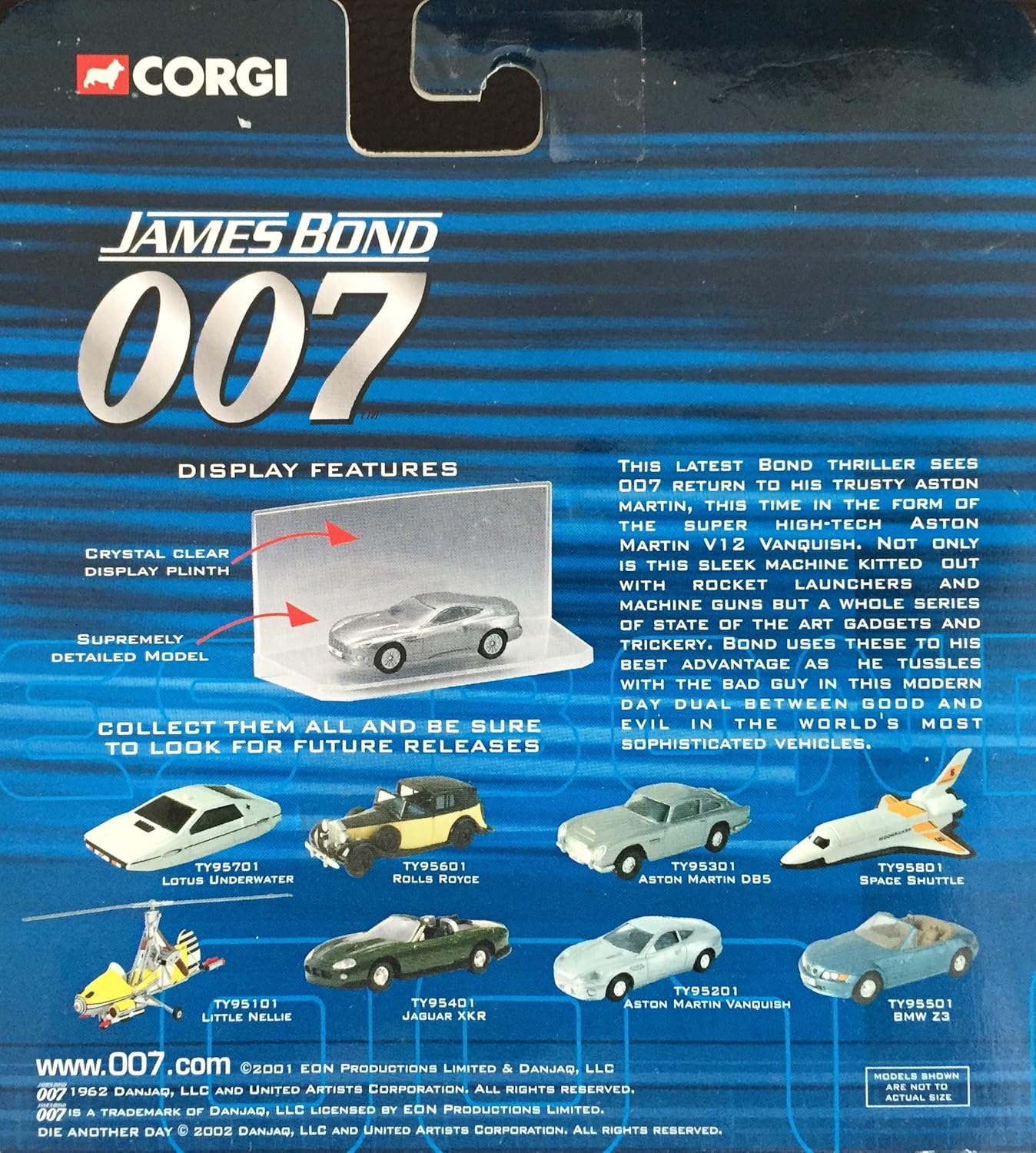 Vintage 2003 Corgi James Bond 007 Goldeneye - BMW Z3 1:43 Scale Die-Cast Car Vehicle Replica Model Number TY95501 - Brand New Shop Stock Room Find