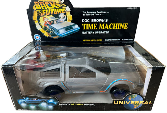 Vintage 1992 Placo Toys - Back To The Future Electronic Delorian - Doc Browns Time Machine - 1:18 Scale Battery Operated Model Vehicle - Fantastic Condition Fully Working In The Original Box