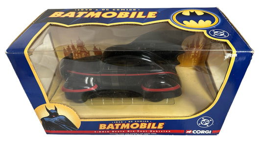 Vintage Corgi 2005 Batman 1940's DC Comics The Batmobile 1/24 Scale Die-Cast Metal Replica Model Vehicle - Brand New Factory Sealed Shop Stock Room Find