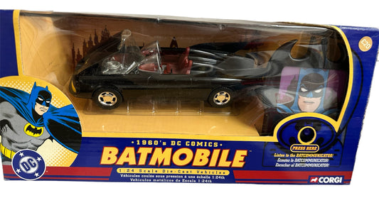Vintage Corgi 2004 Batman 1960's DC Comics The Batmobile 1/24 Scale Die-Cast Metal Replica Model Vehicle With Batcommunicator - Brand New Factory Sealed Shop Stock Room Find