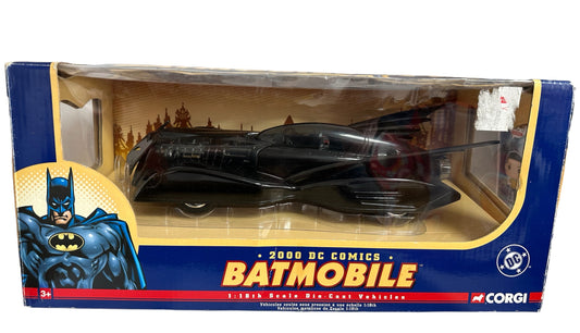 Vintage Corgi 2005 Batman 2000 DC Comics The Batmobile 1/18 Scale Die-Cast Metal Replica Model Vehicle - Brand New Factory Sealed Shop Stock Room Find.