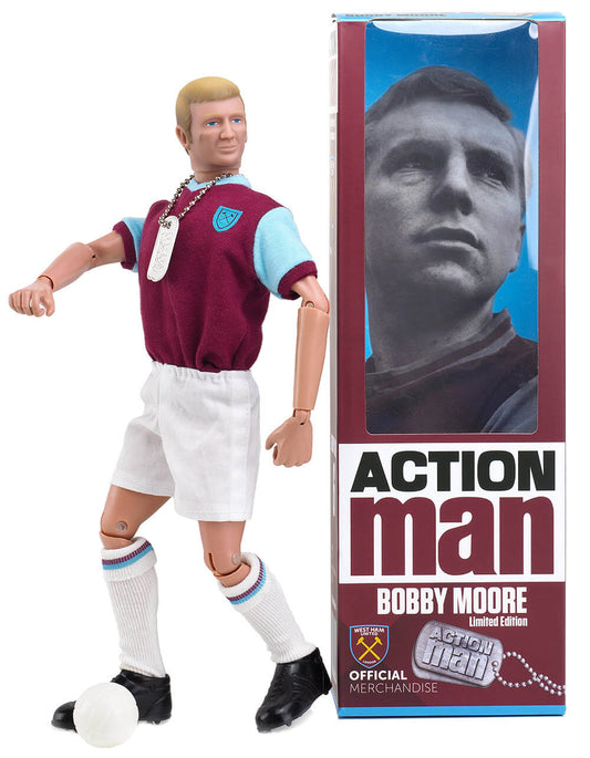 Vintage 2018 Action Man Bobby Moore Limited Edition - West Ham United Official Merchandise 12 Inch Action Figure - Brand New Shop Stock Room Find