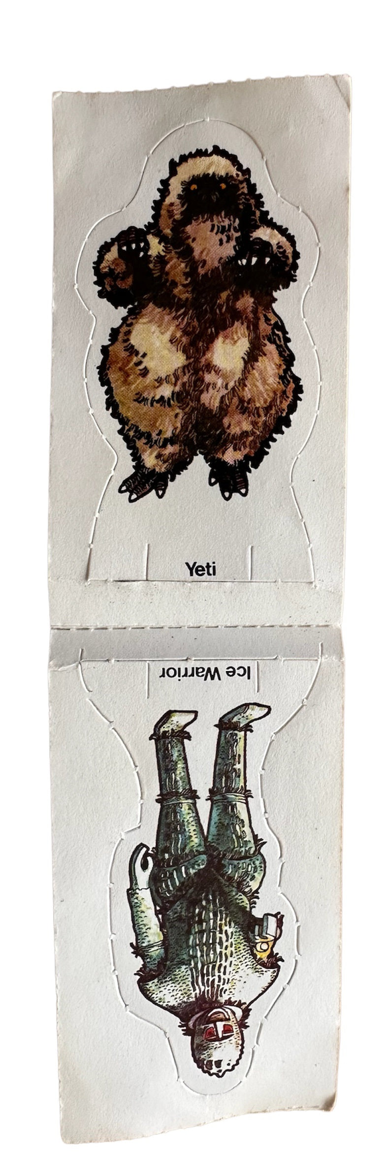 Vintage 1975 Doctor Dr Who Weetabix Set Of Three Unseparated Cards Including - Draconian, Ice Warrior and Yeti - Very Good Condition