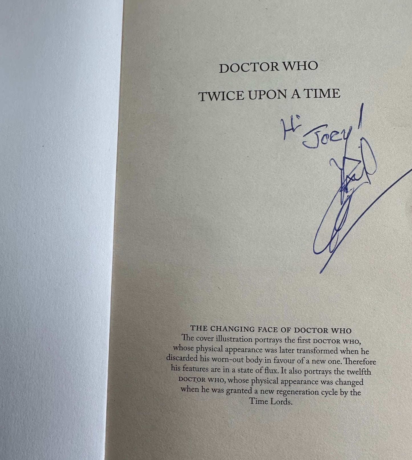 Doctor Dr Who Twice Upon A Time BBC Target Paperback Novel 2018 By Paul Cornell - Autographed By The Author
