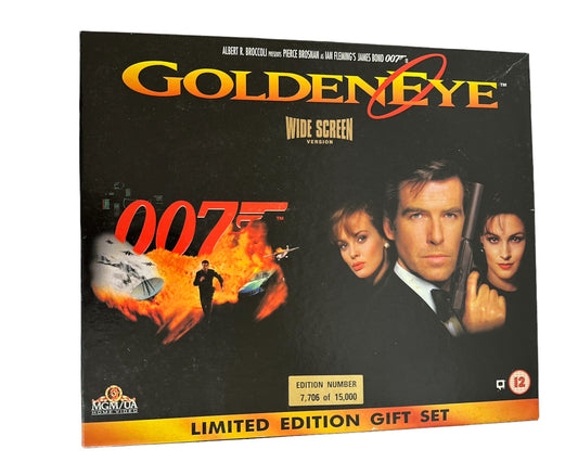 James 007 Bond Goldeneye Limited Edition Gift Set - Includes Goldeneye VHS Wide Screen Version, Goldeneye Inscribed Parker Pen & Tina Turner Goldeneye C.D. Single - Former Shop Counter Display Set