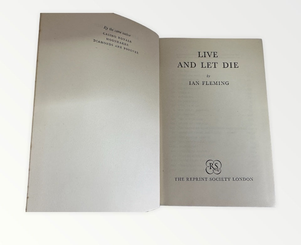 Vintage 1956 The Reprint Society London Presents - James 007 Bond In Live And Let Die By Ian Fleming Hardback Book