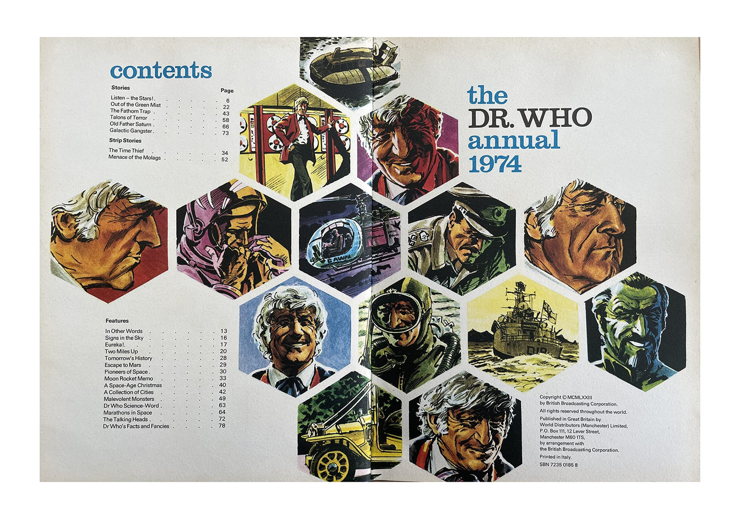 Vintage The Dr Who Annual 1974 Starring Jon Pertwee As Doctor Who Authorized Edition