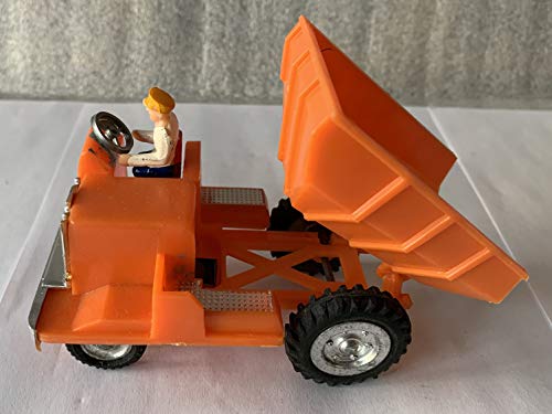 Vintage 1980's Japanese Made - Dump Truck Plastic Toy With Friction Power And Chrome Plated Wheels Shop Stock Room Find