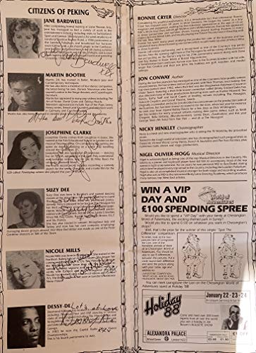 Vintage 1988 Aladdin Hexagon Theater Pantomime Program - Autographed By Star Trek Star George Takei Plus Kathy Staff, Keith Chegwin, Rob Stuart and Many More