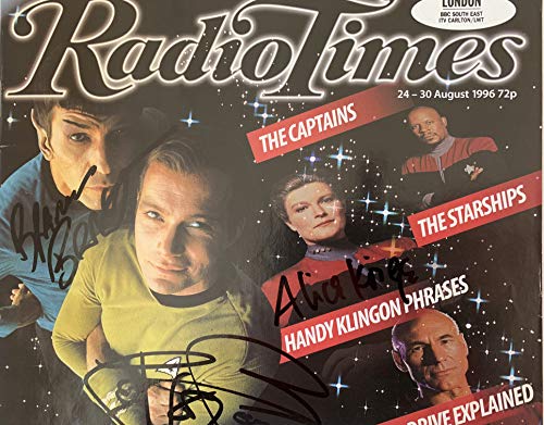 Vintage 1996 Radio Times Star Trek 30 Years Special Issue - Autographed By Levar Burton, Alice Krige, Brannon Braga & Ronald D Moore