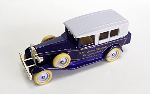 Vintage 1990 Lledo Special Edition Of Models Of Days Gone Queen Elizabeth The Queen Mother 90th Birthday Purple1925 Rolls Royce Silver Ghost Tourer Car Diecast Replica Model Vehicle - Near Mint In Box - Shop Stock Room Find