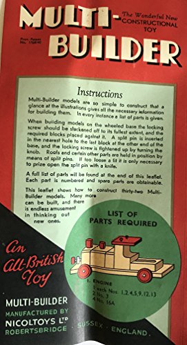Ultra Rare Vintage 1940's / 1950's Multi-Builder The Wonderful New Constructional Toy Set Number 1 By Nicoltoys Ltd - Unsold Shop Stock Room Find