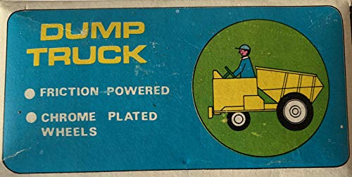 Vintage 1980's Japanese Made - Dump Truck Plastic Toy With Friction Power And Chrome Plated Wheels Shop Stock Room Find